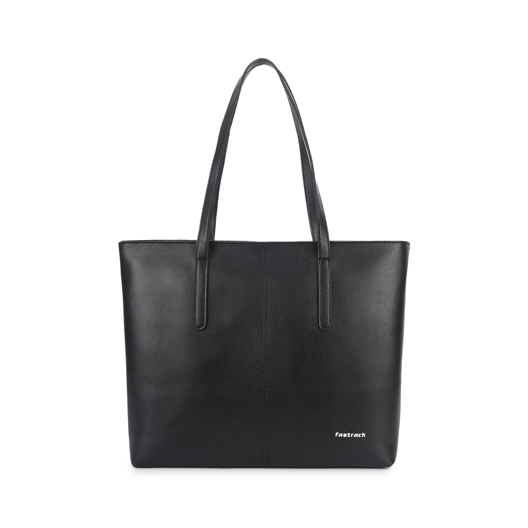 Fastrack Casual Tote Bag For Girls, Large Size With A Zipper Closure And Padded Laptop Compartment, Compatible With Laptops Up To 15 Inches, Double Handle Tote Bag, Black
