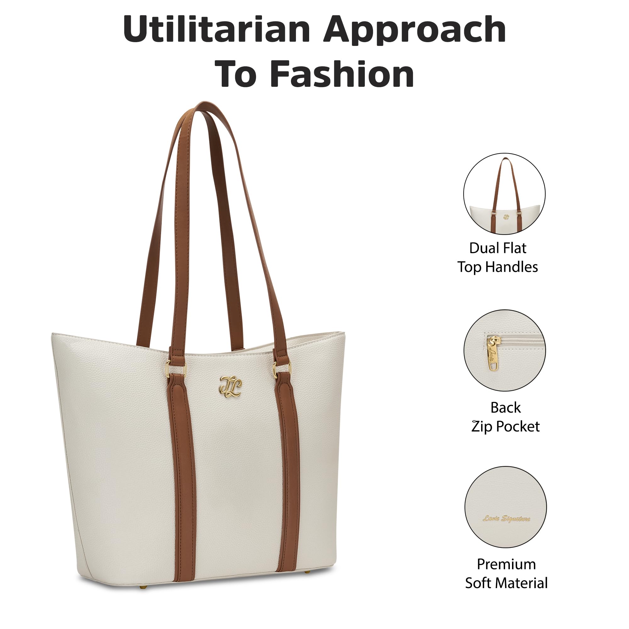 Lavie Signature Women's Avalon Laptop Tote Handbag | Fits Upto 15 Inch Laptop | Laptop Bag for Work | Ladies Purse | Stylish Shoulder Bag | Gift For Women