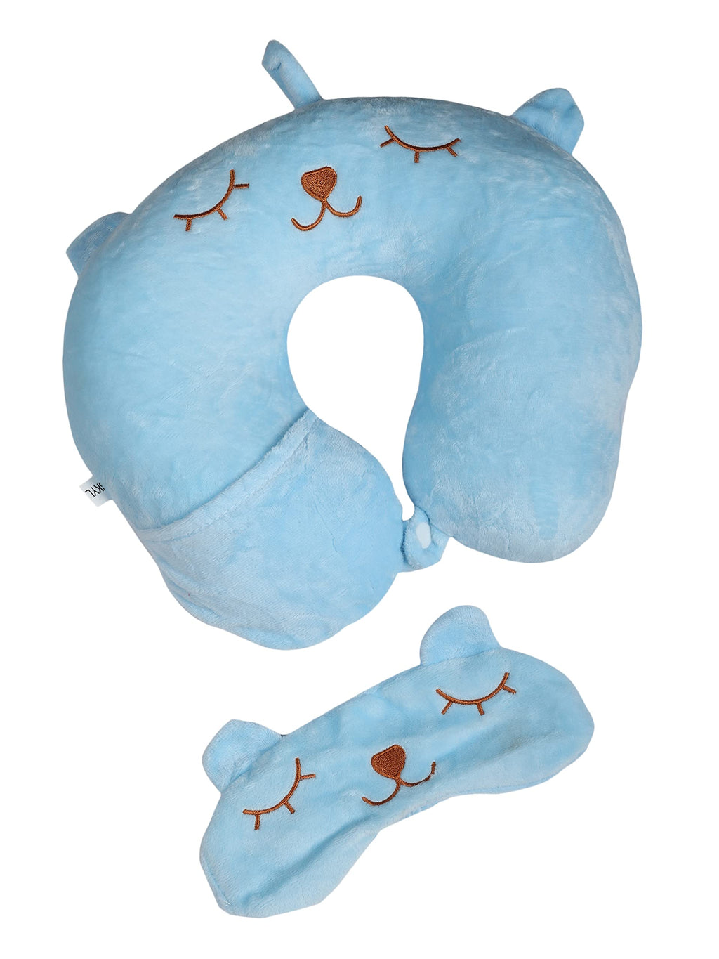 GREELI Neck Pillow for Travelling Luxurious Airplane Travel Pillow Head Rest Neck Holder Pillow Combo with Premium Eye Mask & 5 Years Warranty