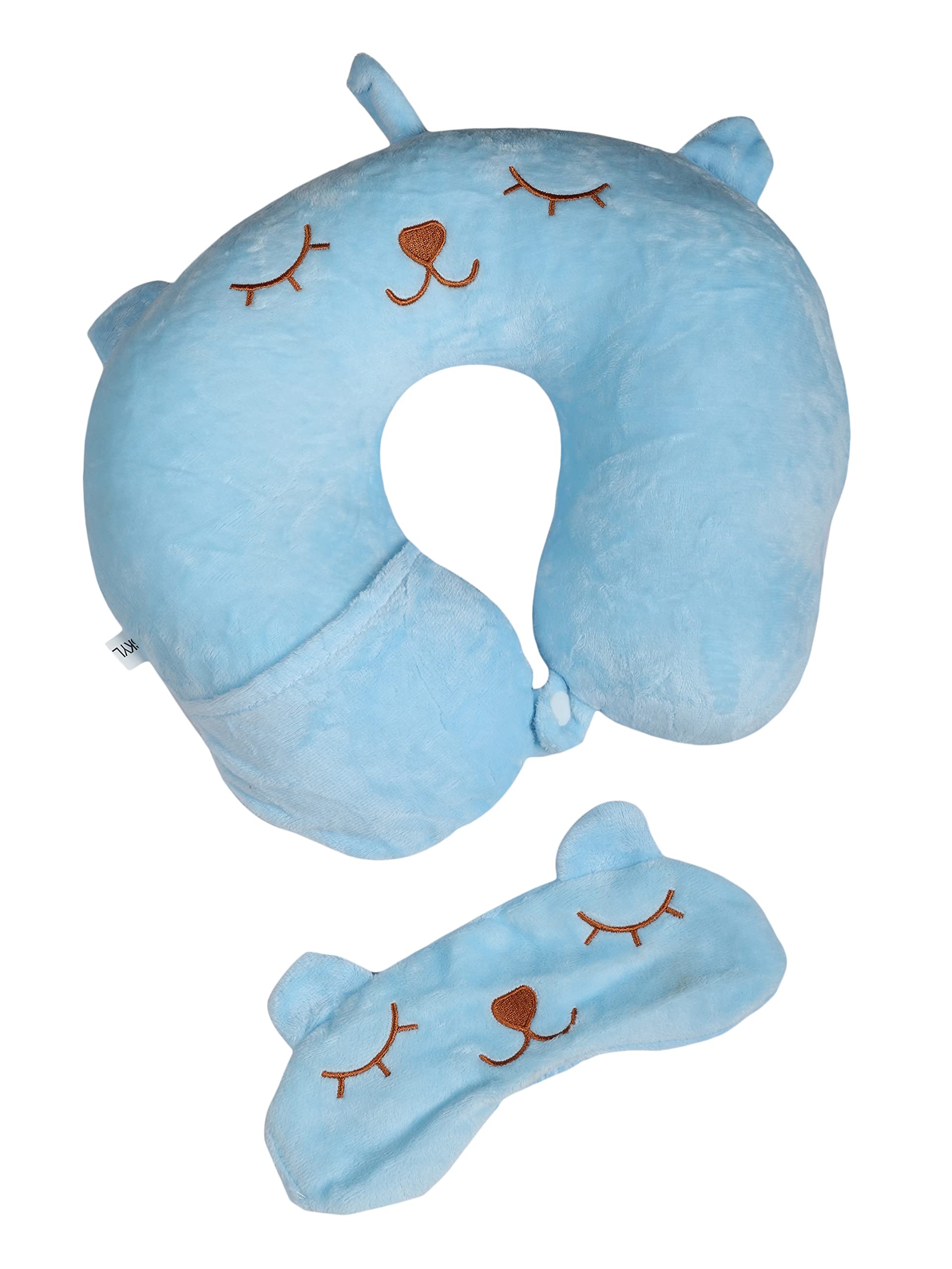 GREELI Neck Pillow for Travelling Luxurious Airplane Travel Pillow Head Rest Neck Holder Pillow Combo with Premium Eye Mask & 5 Years Warranty