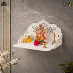 Gift Kya De Acrylic Pooja Mandir for Home Wall | Small Temple for Office & Room | Indian Acrylic Temple for Table or Shelf | Compact DIY Mandir | 12x9x6 Inch | Classic Design