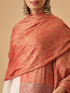 Pashmoda Women Gulpari Kaani Stole, Authentic Kashmiri Luxury Pashmina Style Shawl, Stole, (Size 28x80 Inches, Red Color) MAVST06