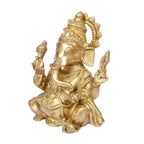 ARTVARKO Brass Sitting Ganesha Ganpati Idol for Gift Ganesh Big Size Murti Home Décor Shop Entrance Height 8 Inches