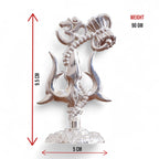 KridayKraft Metal Shivshakti Om Trishul Damru Rudaksha Mala Idol Symbol Statue. (Silver Finish)