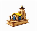 AAR Home Gallery Kedarnath 3D Wooden Temple Model for Car Dashboard, Office Desk, Home Pooja Room Pack of 1pcs Brown