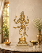 ARTVARKO Brass Ardhanarishvara Ardhnarishwar Statue (Half Shiva & Parvati) Ardhnari Shiv Parvati Double Avatar 12.5 Inches