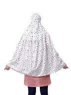 7 season's Cotton Long Scarf Cum Mask Universal Size Usable For Vehicle Driver For Sunlight UV Protection White Printed Design For Girl & Women (Long Black Star), Female