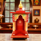 Apka Mart The Online Shop Wooden Temple | Wooden Mandir for Home & Office | God Idol Pooja Mandir Compact & Handcrafted Temple | Ideal for Puja Room, Gift & Home Decor - 10 Inch