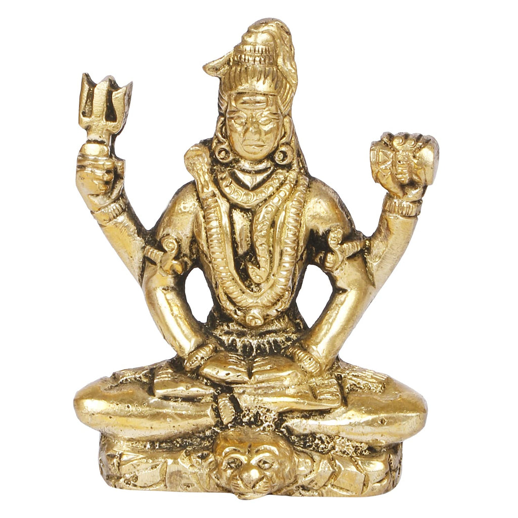 ARTVARKO Brass Shiva Mahadev Bholenath Tridev Shiv ji murti Statue for Home Office Temple & Gift(5.5x3x7.5 cm)