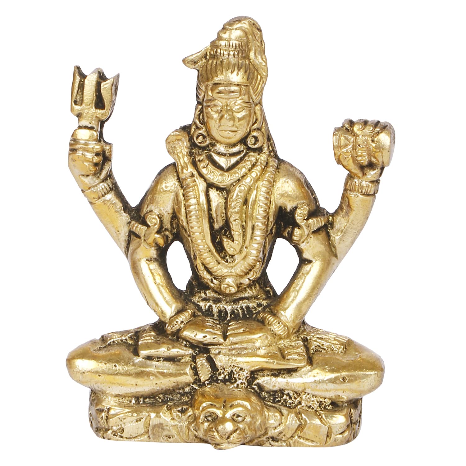 ARTVARKO Brass Shiva Mahadev Bholenath Tridev Shiv ji murti Statue for Home Office Temple & Gift(5.5x3x7.5 cm)