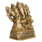Svarup Brass Panchmukhi Ganesha Idol Ganesh murti 5 Five Face Lord Ganpati Murti for Home Entrance Decor Diwali Gift 4.5 Inch