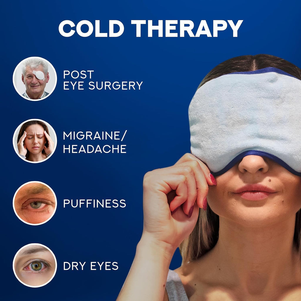 Boldhealth Premium Cooling Gel Eye Mask with Beads for Sleeping, Ice Pad Relief for Men & Women, Blue
