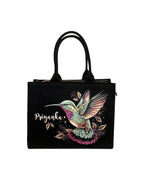 IN VOGUISH Women's Beautiful Flying Sparrow Customized Tote Bag – Spacious, Stylish & Lightweight | Luxurious Office & Travel Tote with Laptop Compartment (600g)