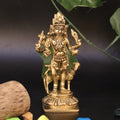 ARTVARKO Brass Bhairo Baba Murti Idol Kaal Bhairav with Dog Mahakaal Figurine for Home Puja Temple 5.5 Inches