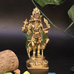 ARTVARKO Brass Bhairo Baba Murti Idol Kaal Bhairav with Dog Mahakaal Figurine for Home Puja Temple 5.5 Inches