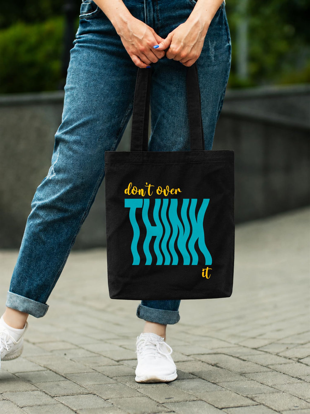 DOODLE Canvas Tote Bag for Women with Zip – Poly Cotton Shoulder Bag with Outer Zip & Inner Pocket for College, Office, Shopping & Travel