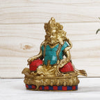 ARTVARKO Brass Kuber Murti Lord of Treasure Wealth Maharaj Kuber Statue for Tijori Locker Money Safe Kubera Idol 5.5 Inch Multicolor