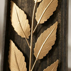 DSH Leaf Wall Art Panels Modern Rustic Home Décor Wall Hanging Sculpture for Living Room, Bedroom & Office (45X15 CM) Decoration Item (Titan Leaf, 2 Frames)