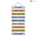 Artvibes Family Quotes Wooden Wall Hanger for Home Decor | Quotes Decor Item | Craft For Everyone | Wall Accents | Gift Items | Wall Illustrations | Artworks Hangings | Mdf Wall Decoration (WH_9323N)