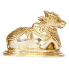ARTVARKO Brass Shiv Ji Parvati Vehicle Nandi Bull Statue Idol Shiva Devotee Seated Sculpture Showpiece Decorative Home Décor Office Temple Puja 8 Inches