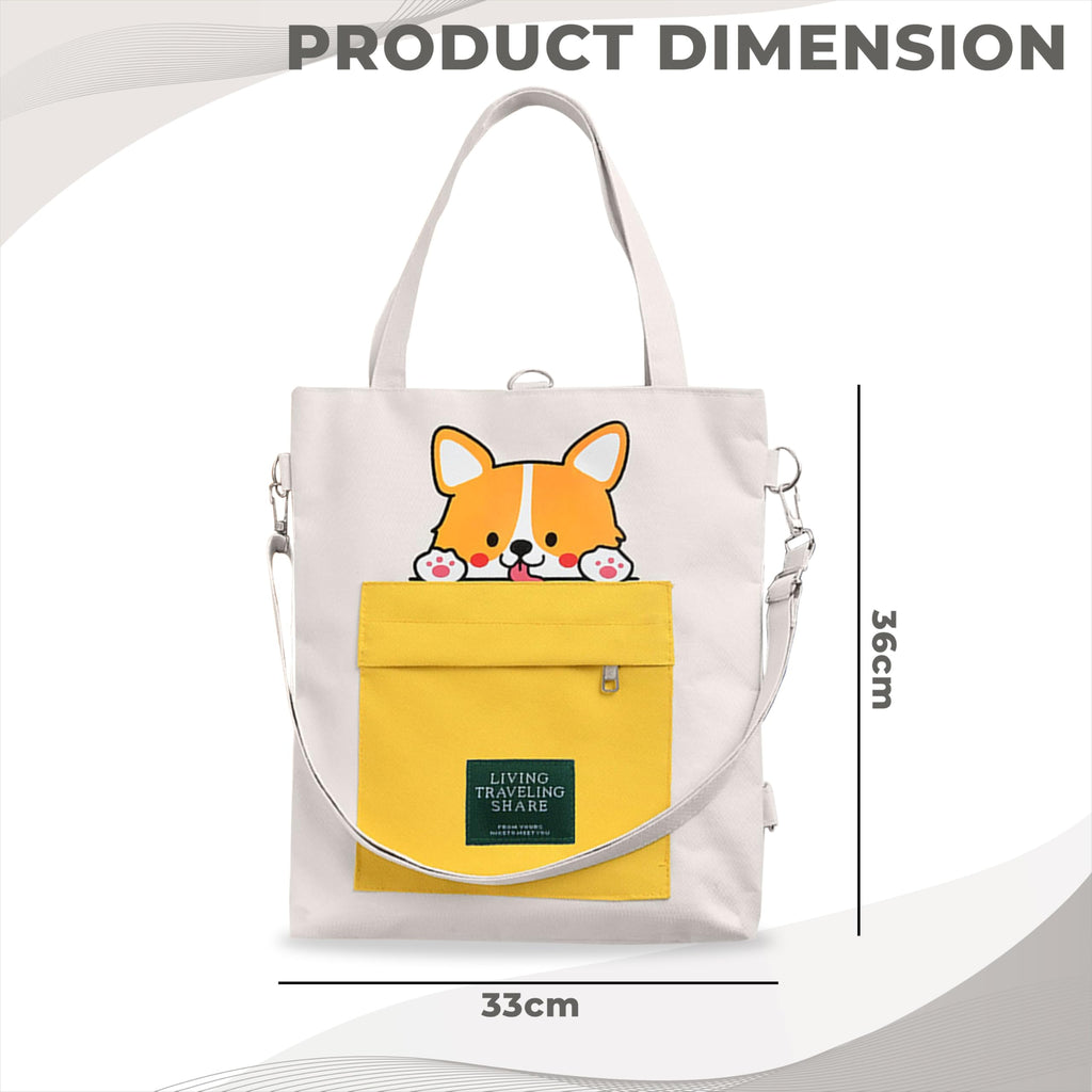 Kraptick Stylish Tote Bags, Shoulder Tote Bag for Everyday Use for Women Compact and Perfect Tote Bag, Shopping Bags (White)