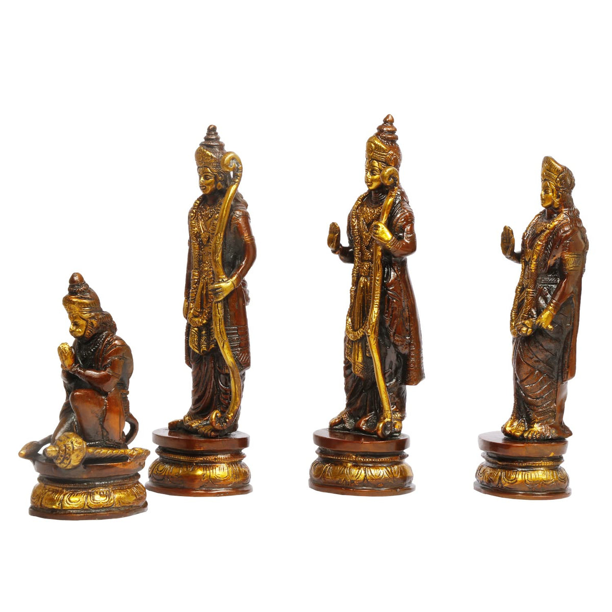 ARTVARKO™ Ram Darbar Statue Shree Ram Ji Sita Laxman Hanuman Home Décor Brass Metal Bhagwan Idol Murti for Mandir Temple Gift Height 9 Inches.