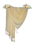Chandwasia Linen Rayon Scarf Stole & Shawl | Travel Office Casual Daily Styling For Men Women Summer Winter Use | Ivory Color | Linen Rayon Viscose Fabric | Self Design Sent Randomly