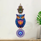 Artvibes Lucky Owl Nazar Battu Wall Hanging for Main Door & Entrance | Evil Eye MDF Decorative Wall Art | Positive Energy Vastu Decor for Living Room | Balcony | Office | Hallway | Gift (WH_8529N)