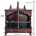 Rajasthan Art And Craft Wood Home Temple (Brown, Brown) - 18.11X22.05 Inch