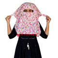 Switchon Pure Cotton Innovative scarf Hijab for Women with closer 3 inch Hook and Loop Tape for size adjustment for 12 yrs and above (Multi_Red)