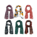 VINSON Girl's Stylish All over Print Georgette Tassel Scarfs Stole Dupatta (Multicolor,S06-(Pack of 6)