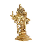 ARTVARKO Brass Lord Shanmugar Murugan Kartikeya Murugana Kumaraswamy Karthikeya Standing with Peacock Idol Swaminatha Skanda Murti 6 Inch