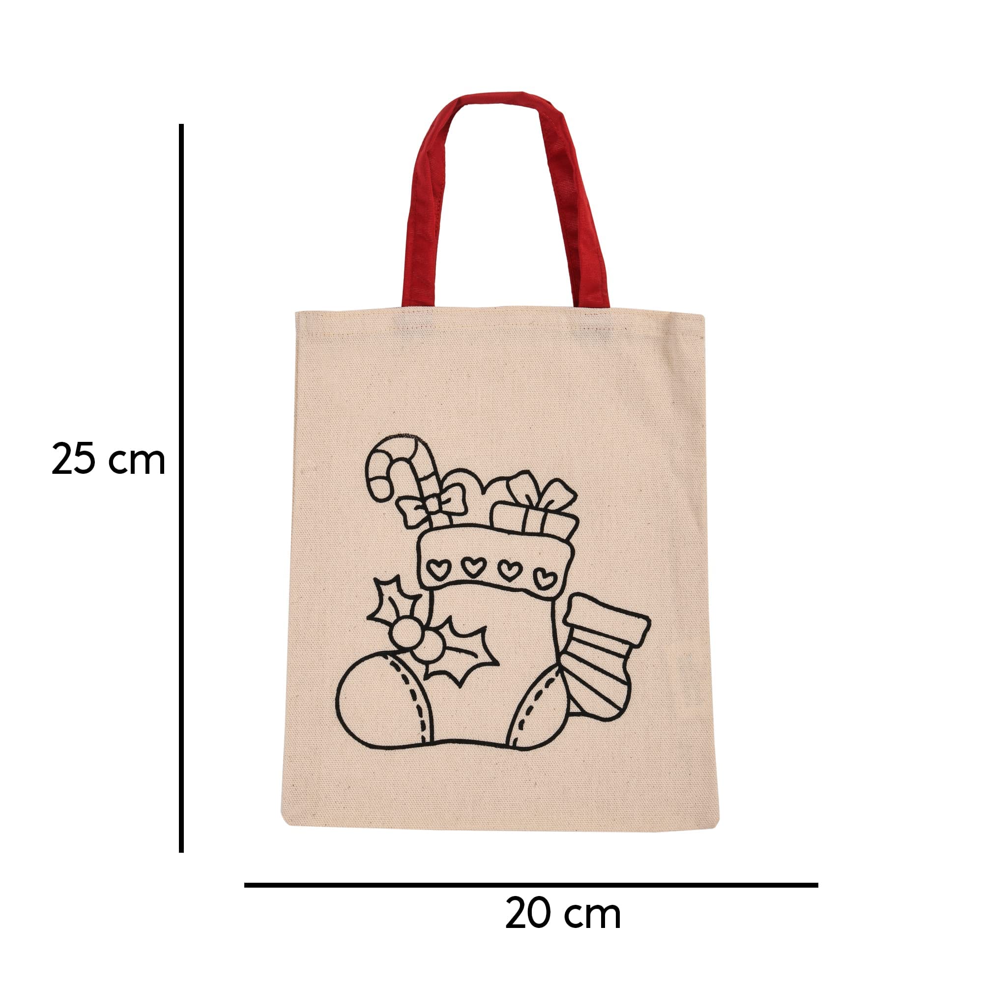 SHREEYA'S ShreeyasIndia Swadeshi 100% Cotton Canvas Eco-Friendly Ready to Paint Goodie Bag - Pack of 12