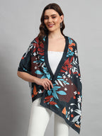 Ravaiyaa - Attitude is everything Women Lightweight Printed 100% Satin Silk Scarf Stoles Breathable Neckerchief Head Beach Wrap Scarves (Black Floral, 70 x 20 Inch)
