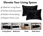 RD TREND® Velvet 250 GSM Rectangular 18x 28 Inches Cushion Covers Set of 2 | Throw Pillow Covers for Sofa, Bed & Living Room | Perfect for Home Décor Solid Black