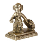 ARTVARKO Brass Ganesha Travelling Ganesh with Suitcase Bag Idol Statue (3.5x4 Inch Gold)