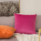 Khooti Velvet Cushion Cover, 22x22 | Pink | Pack of 3 | Solid Plain Soft & Smooth, Decorative Cushion Covers for Living Room, Bedroom, Couches, Chairs, Sofas, Beds & Home Decor