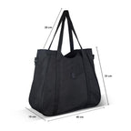 Women’s Tote Bag with Zipper & Adjustable Shoulder Strap – Lightweight Large Handbag for Work, Travel & Daily Use (BLACK)