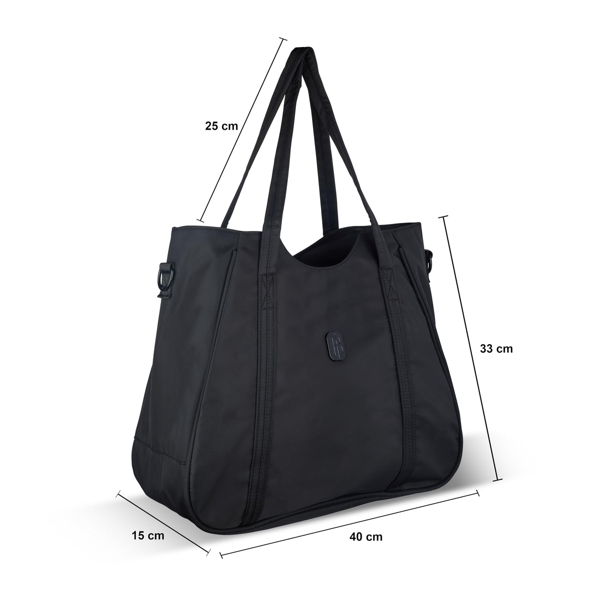 Women’s Tote Bag with Zipper & Adjustable Shoulder Strap – Lightweight Large Handbag for Work, Travel & Daily Use (BLACK)