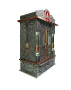 Suhanika Crafters Wood Aluminium and Copper Oxidized Home Temple (L-12, B-7 inches