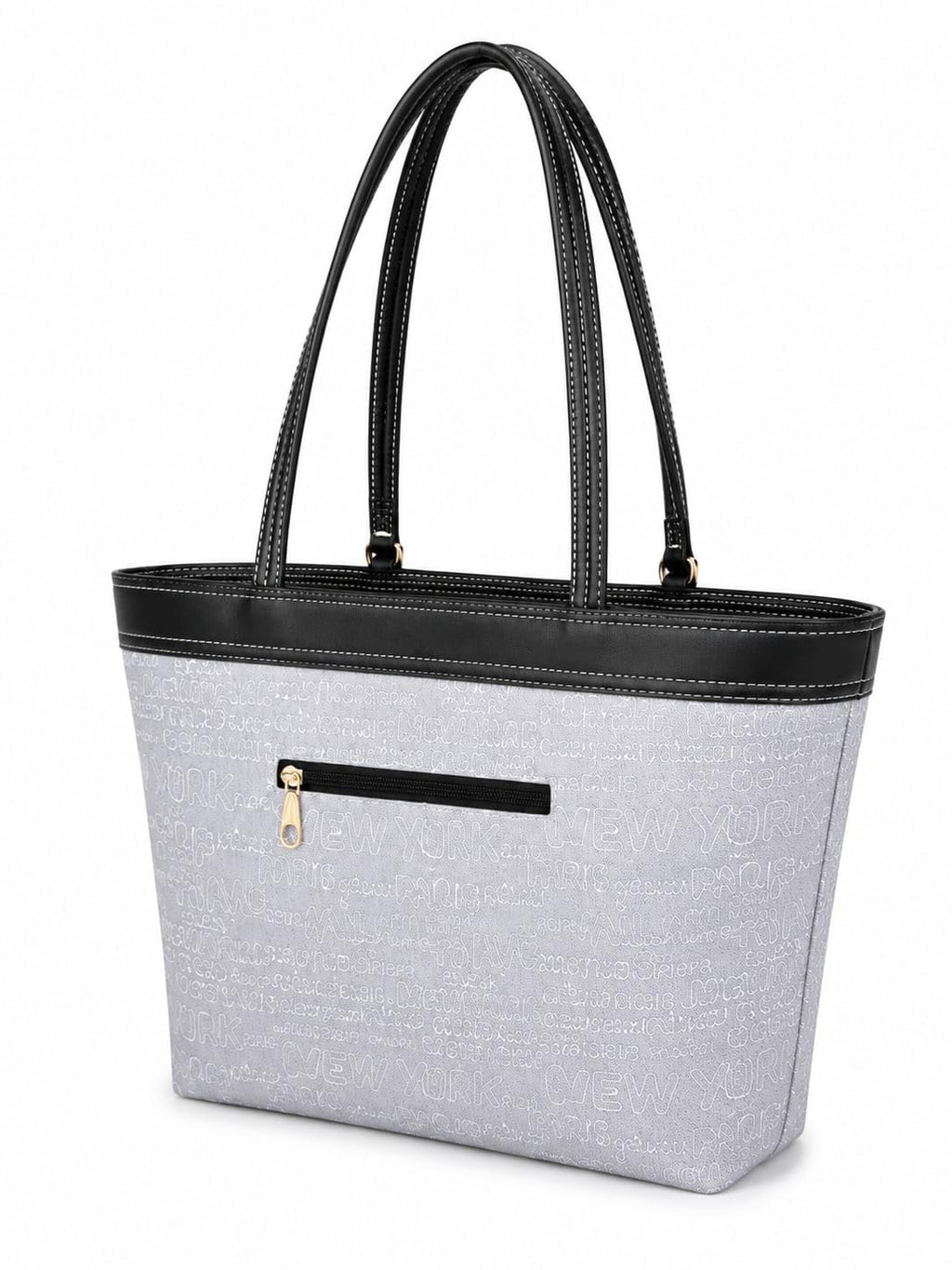 OPULLENT Large Capacity Tote Bag For Women Grey & Black