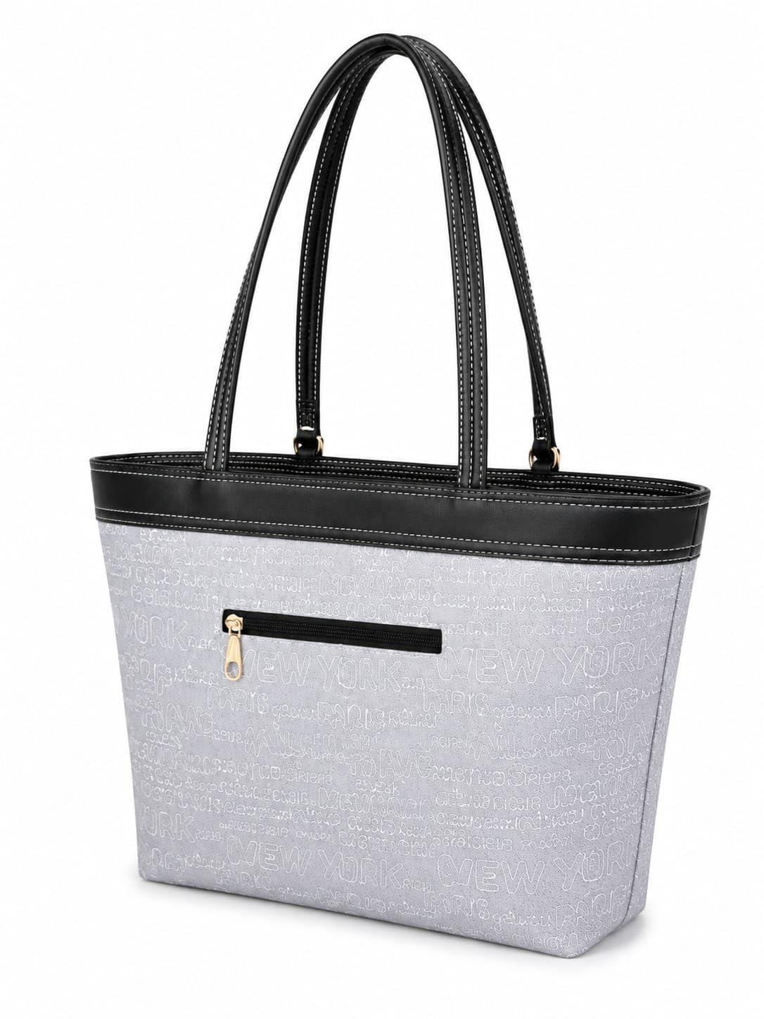 OPULLENT Large Capacity Tote Bag For Women Grey & Black
