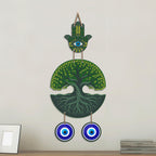 Artvibes Green Tree of Life Evil Eye Wall Decor for Main Door Entrance | Nazar Suraksha Hanging for Home Living Room Office | Vastu Feng Shui Positive Energy Decorative Gift Item (WH_85124N)