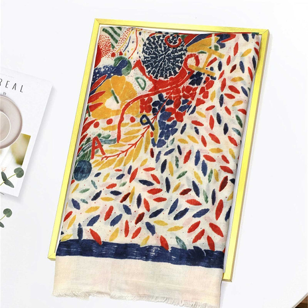 ZALTAS Scarfs for Women Women Fashion Ethnic Floral Fringe Viscose Shawl Lady Wrap Pashmina Stole