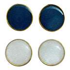 SHINEREAL SHINEREAL Women's Resin Earrings Lightweight Jewelry - Handmade Studs Earrings for Girls, Hypoallergenic Fashion Accessories-Combo-Blue & White-SR-2224