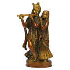 ARTVARKO Radha Krishna Brass Idol Statue Beautiful Divine Love Couple Sculpture Temple Puja Home D?cor Gift Antique Copper Gold 8 Inches