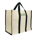 DOUBLE R BAGS Women’s Eco-Friendly Cotton Canvas Tote Bag | Big Reusable Jhola Bag for Grocery, Milk, Fruits & Vegetables with Reinforced Handles | 43x21x35 cm, 1 Compartment (Black, Pack of 1)