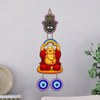 Artvibes Rainbow Laughing Buddha Evil Eye Wall Hanging Decor For Living Room | Bedroom | Office | Joy Happiness and Positive Energy Wall Accent | Nazar Battu Ornament for Home Entrance (WH_85145N)