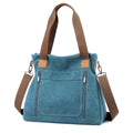 PALAY Handbags for Women Canvas Tote Large Capacity Detachable Strap Blue