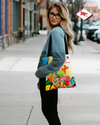 MY FAV Cotton Printed Canvas Tote Bag, for Travel,Yoga, Gym, Sports | Designer Shopping Bag | Compact, Lightweight and Eco-friendly - Capacity15kgs (6 Month Warrenty)